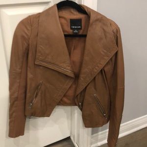 Tan leather jacket